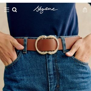 Sezane Artemis Belt Size 90 - Natural Heritage (brown with gold)